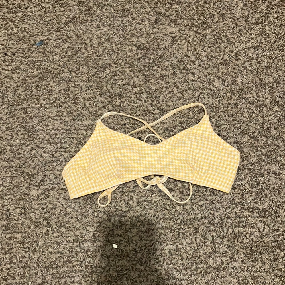 Yellow and white, strappy bikini top, Aeropostale